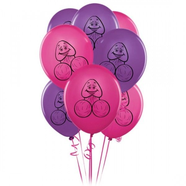 Pack de 8 globos lilas y rosas