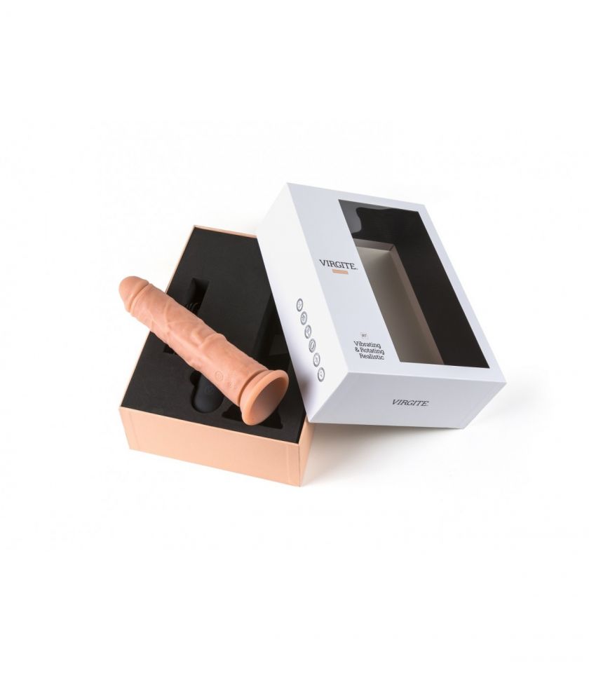 Vibrador realista ROTACIÓN 360 control remoto 19 cm VIRGITE R7