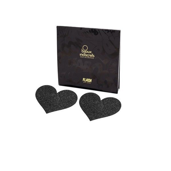 Pezoneras Flash - Corazón Negro BIJOUX Indiscrets