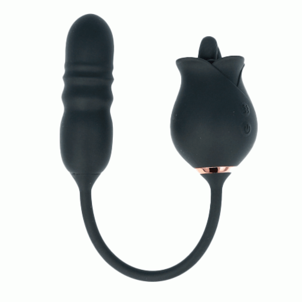 Vibrador Doble con Lengua + Huevo Percutor QIOT