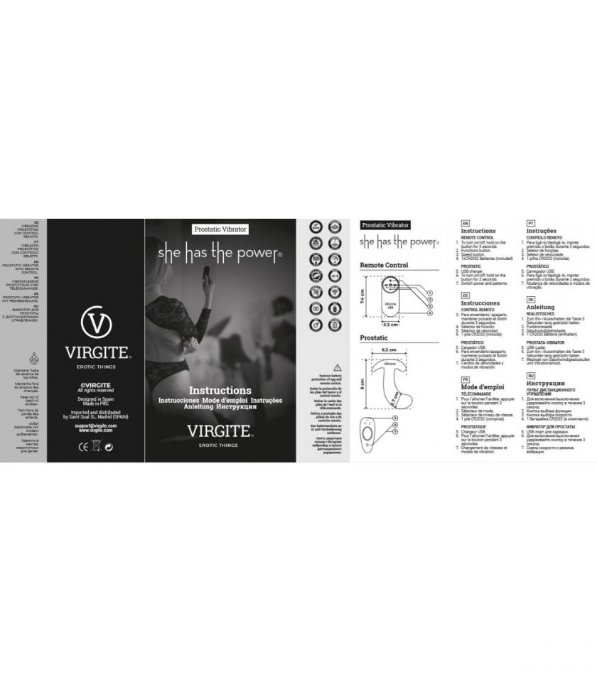 Vibrador prostático control remoto VIRGITE