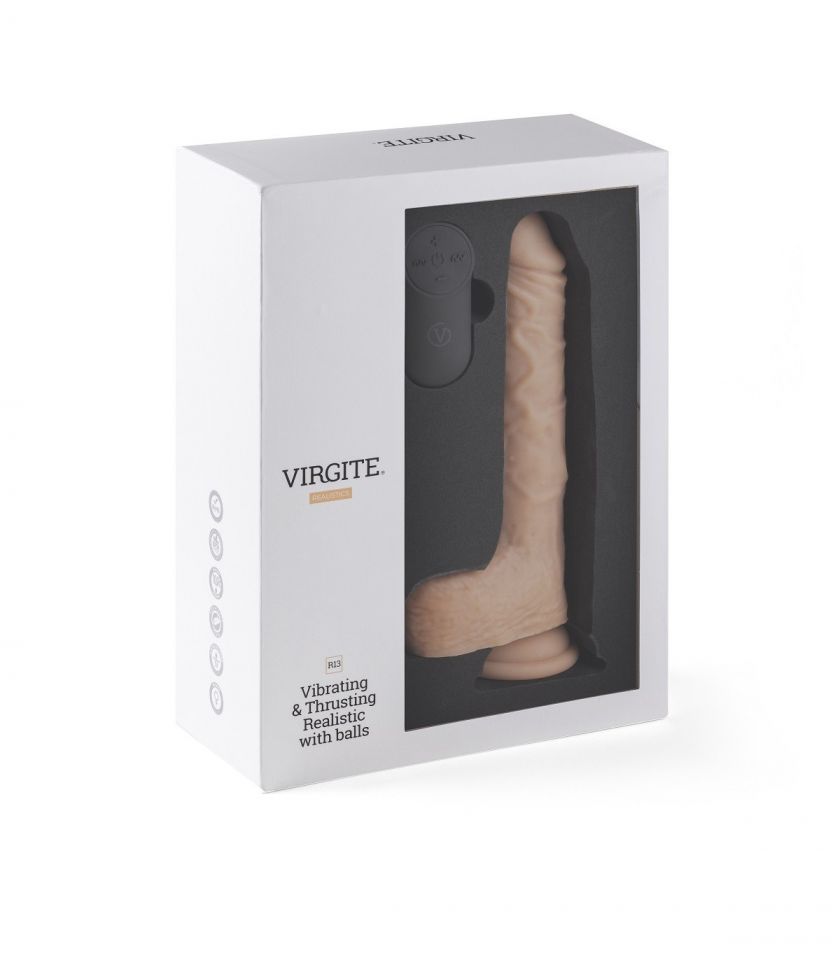 Vibrador realista SUBE Y BAJA control remoto 20 cm VIRGITE R13