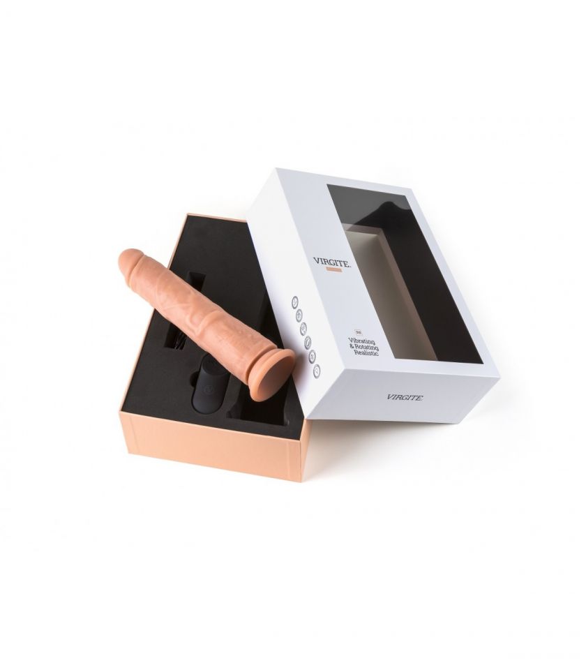 Vibrador realista ROTACIÓN 360 control remoto 21 cm VIRGITE R8