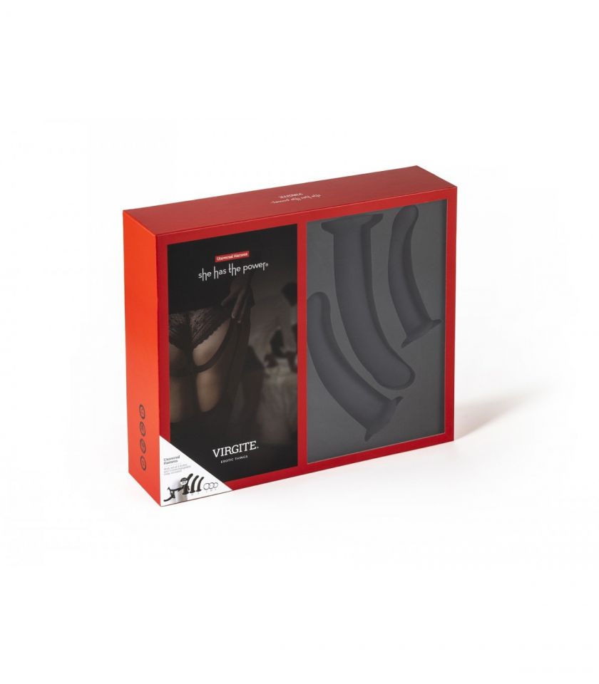 Set de arnés con tres dildos S/M/L VIRGITE
