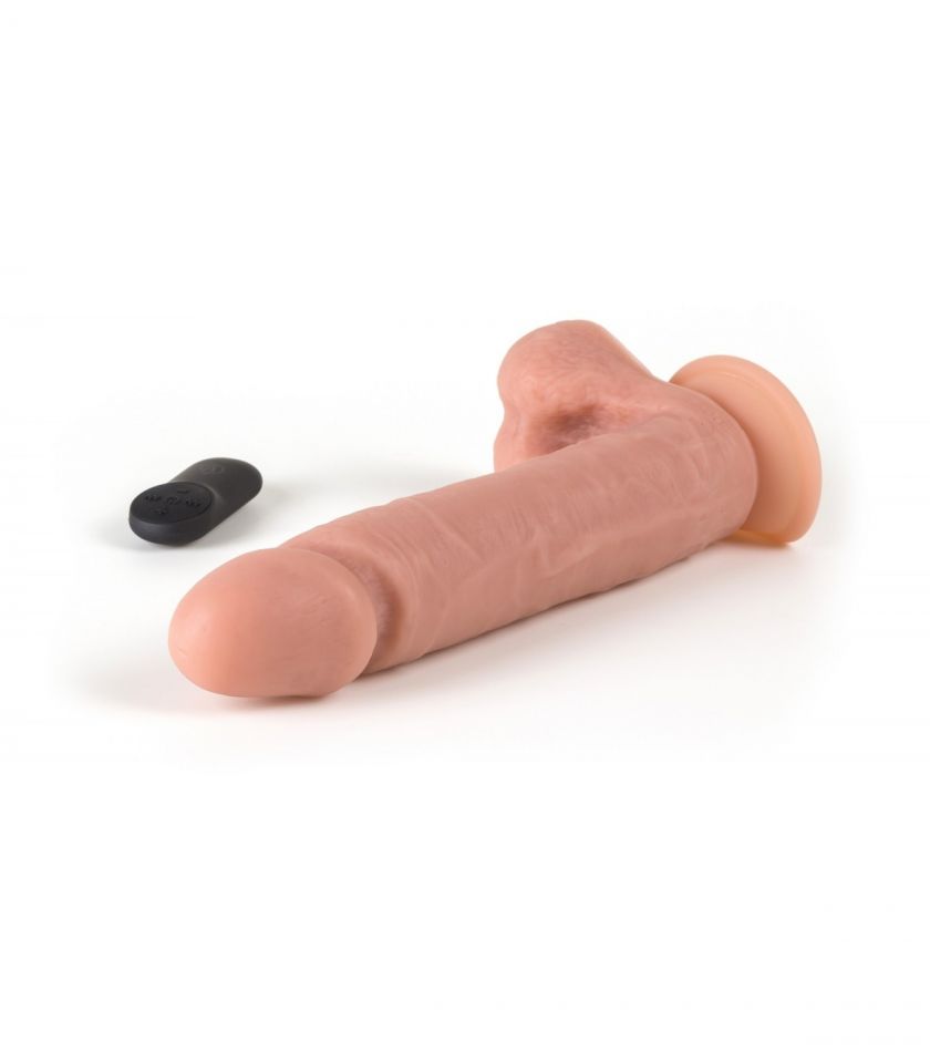 Vibrador realista con testículos control remoto 24.5 cm VIRGITE R6