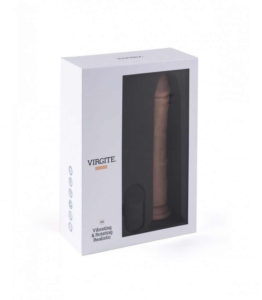 Vibrador realista ROTACIÓN 360 control remoto 21 cm VIRGITE R8