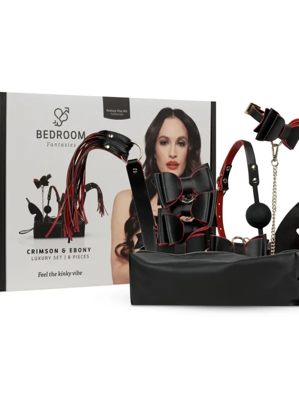 BEDROOM – SET 8 PIEZAS BONDAGE CRIMSON & EBONY