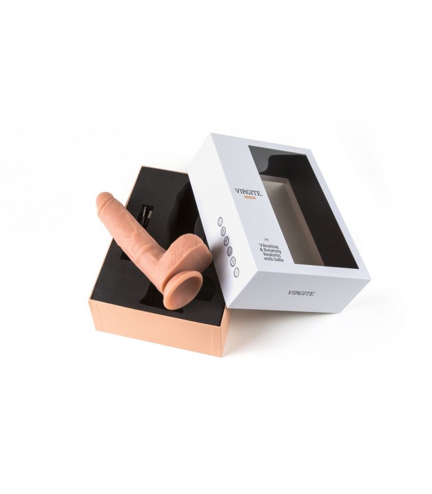 Vibrador realista ROTACIÓN 360 control remoto 19 cm VIRGITE R9