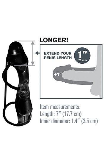 Funda pene con extensión y vibración