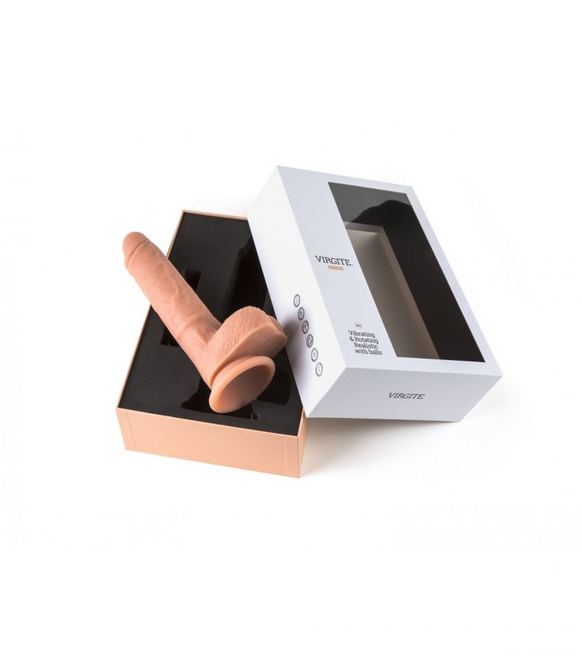 Vibrador realista ROTACIÓN 360 control remoto 21 cm VIRGITE R10